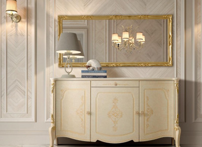 Sideboard Mirror Sideboard Wooden Design Furniture Style Dresser Set 2 pieces.